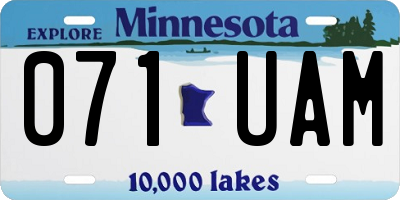 MN license plate 071UAM