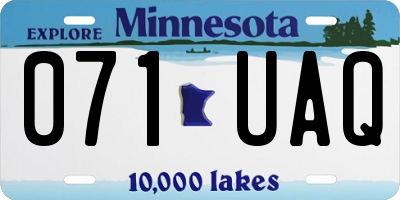 MN license plate 071UAQ