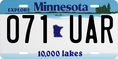 MN license plate 071UAR