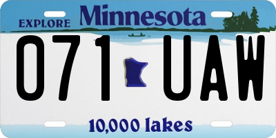 MN license plate 071UAW