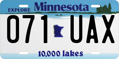 MN license plate 071UAX