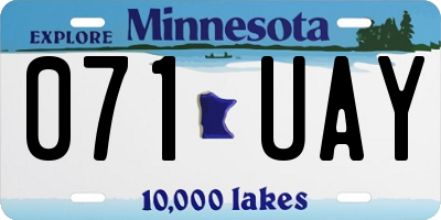 MN license plate 071UAY