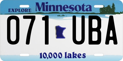 MN license plate 071UBA