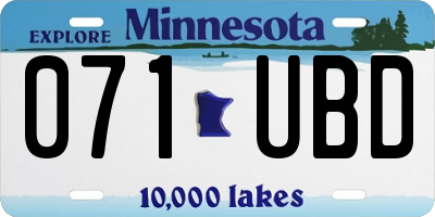 MN license plate 071UBD