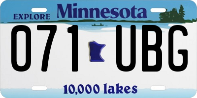 MN license plate 071UBG