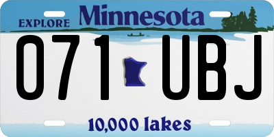 MN license plate 071UBJ