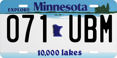 MN license plate 071UBM