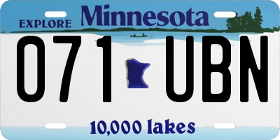 MN license plate 071UBN