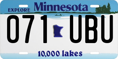 MN license plate 071UBU