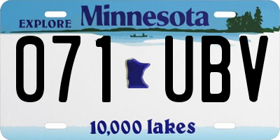 MN license plate 071UBV