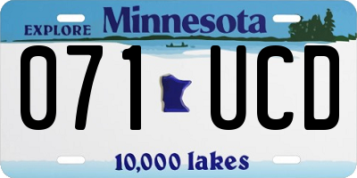 MN license plate 071UCD