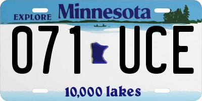 MN license plate 071UCE