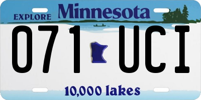 MN license plate 071UCI