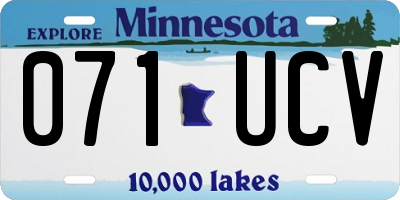 MN license plate 071UCV