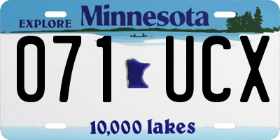 MN license plate 071UCX