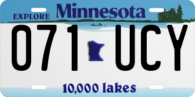 MN license plate 071UCY