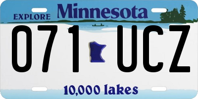 MN license plate 071UCZ