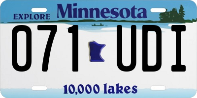 MN license plate 071UDI