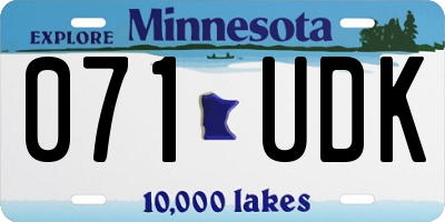 MN license plate 071UDK