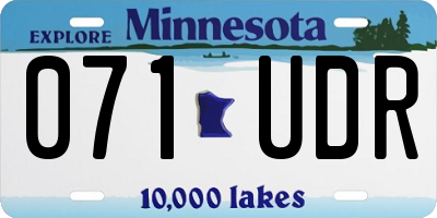 MN license plate 071UDR