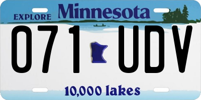 MN license plate 071UDV