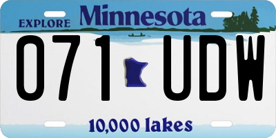 MN license plate 071UDW