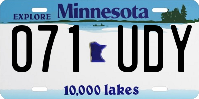 MN license plate 071UDY