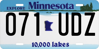 MN license plate 071UDZ