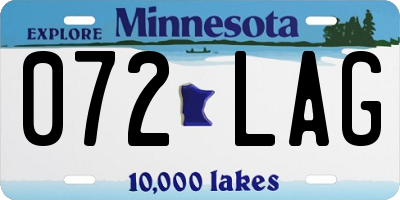 MN license plate 072LAG