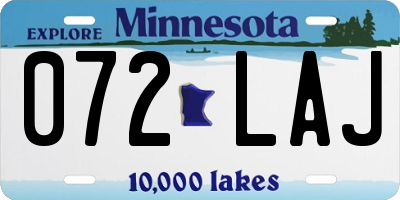 MN license plate 072LAJ