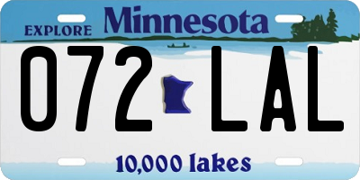 MN license plate 072LAL