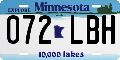 MN license plate 072LBH