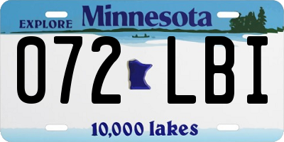 MN license plate 072LBI