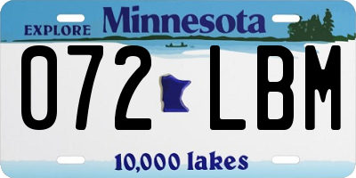 MN license plate 072LBM