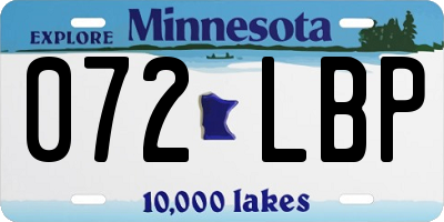 MN license plate 072LBP