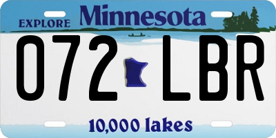 MN license plate 072LBR