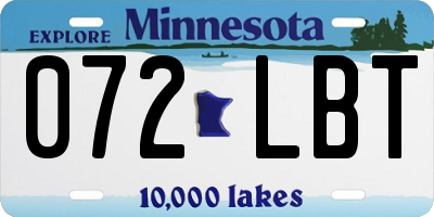 MN license plate 072LBT