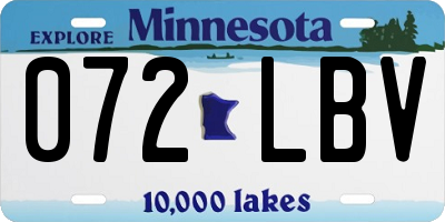 MN license plate 072LBV
