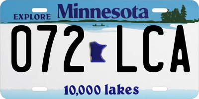 MN license plate 072LCA