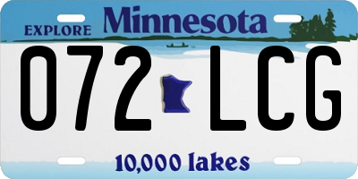 MN license plate 072LCG