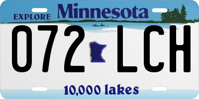 MN license plate 072LCH