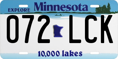 MN license plate 072LCK
