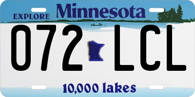 MN license plate 072LCL