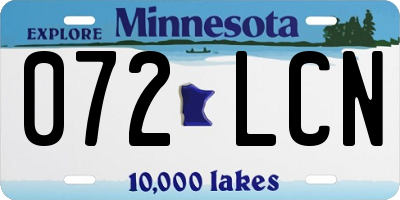 MN license plate 072LCN
