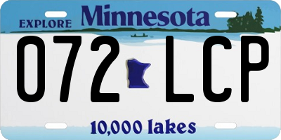 MN license plate 072LCP