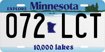 MN license plate 072LCT