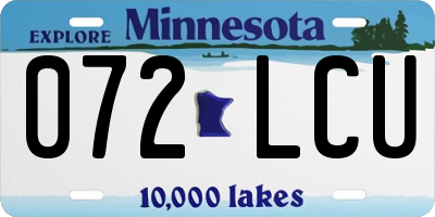 MN license plate 072LCU