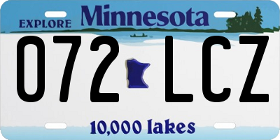 MN license plate 072LCZ