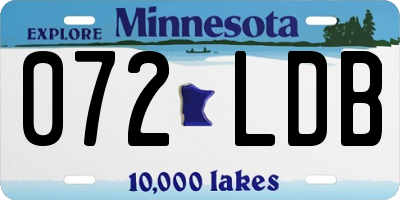 MN license plate 072LDB