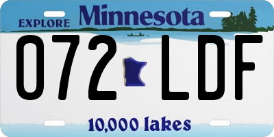 MN license plate 072LDF
